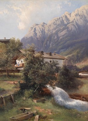 Motiv aus Werfen by Carl Franz Emanuel Haunold Oil Painting