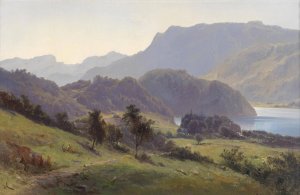 Partie am Wolfgangsee by Carl Franz Emanuel Haunold Oil Painting