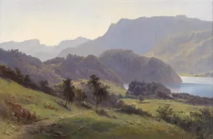 Partie am Wolfgangsee by Carl Franz Emanuel Haunold Oil Painting