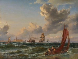 Seascape by Carl Frederik Sorensen Oil Painting