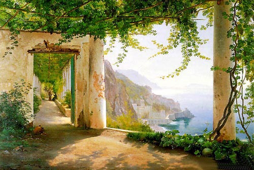 View to the Amalfi Coast Oil painting by Carl Frederic Aagaard