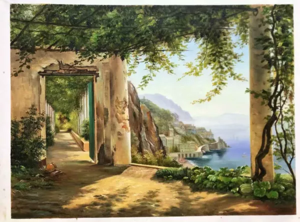 View to the Amalfi Coast painting by Carl Frederic Aagaard