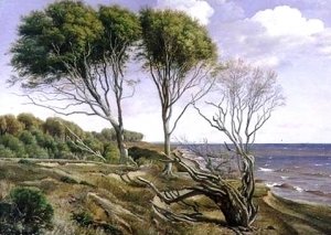 A Coastal Landscape by Carl Frederic Aagaard Oil Painting