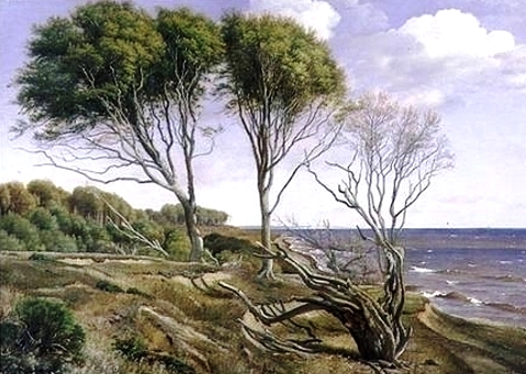 Main Product Photo of A Coastal Landscape Painting by Carl Frederic Aagaard
