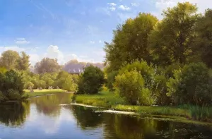 Landscape with a Stream by Carl Frederic Aagaard - Oil Painting Reproduction