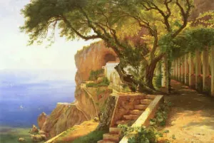 Pergola in Amalfi Oil painting by Carl Frederic Aagaard