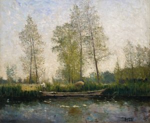 Seine. Motif from St Germain by Carl Fredrik Hill Oil Painting