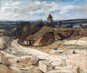 Stonequarry by the River Oise II by Carl Fredrik Hill Oil Painting