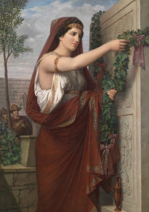 Vestalin mit Efeugirlande by Carl Friedrich Deckler Oil Painting