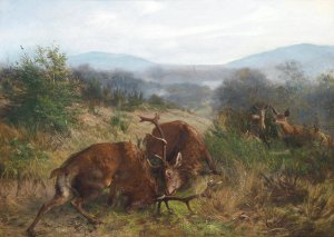 Die Rivalen by Carl Friedrich Deiker Oil Painting