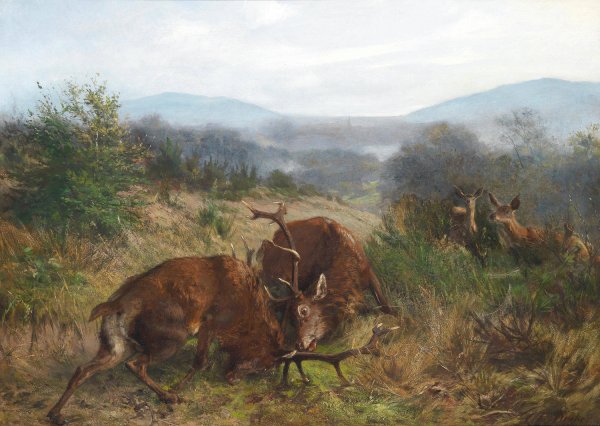 Die Rivalen by Carl Friedrich Deiker - Hand-Painted Oil Painting Reproduction