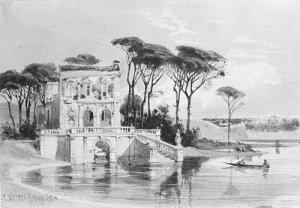 Italian Lake Scene with Villa from Cropsey Album