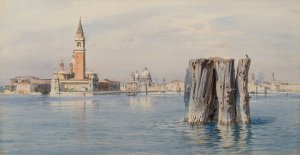 Ansicht von San Giorgio Maggiore und Santa Maria della Salute in Venedig by Carl Friedrich Heinrich Werner Oil Painting