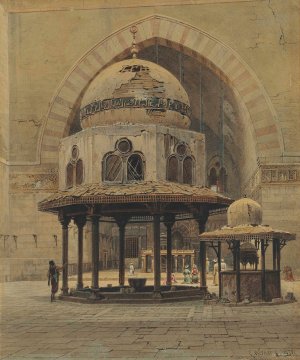 Mosque of Sultan Hassan, Cairo by Carl Friedrich Heinrich Werner Oil Painting