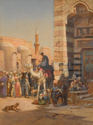 Street in Cairo by Carl Friedrich Heinrich Werner Oil Painting