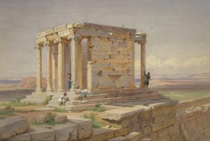 The Temple of Athena Nike. View from the North-East by Carl Friedrich Heinrich Werner Oil Painting
