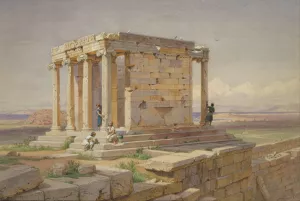 The Temple of Athena Nike. View from the North-East Oil painting by Carl Friedrich Heinrich Werner