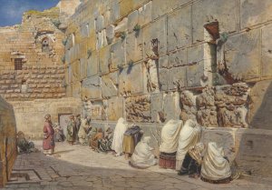 The Wailing Wall, Jerusalem by Carl Friedrich Heinrich Werner Oil Painting