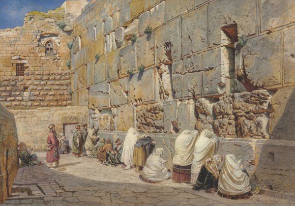Main Product Photo of The Wailing Wall, Jerusalem  Painting by Carl Friedrich Heinrich Werner