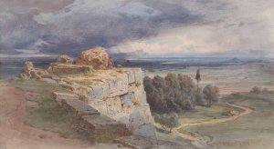 View of Norba from the North, towards San Felice Circeo by Carl Friedrich Heinrich Werner Oil Painting