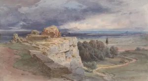 View of Norba from the North, towards San Felice Circeo by Carl Friedrich Heinrich Werner Oil Painting