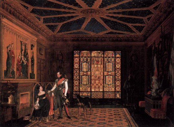 Main Product Photo of Armour Room in the Palace of Prince Frederick of Prussia Painting by Carl Friedrich Zimmermann