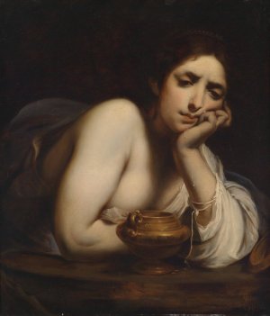 Bussende hl Maria Magdalena by Carl Froschl Oil Painting