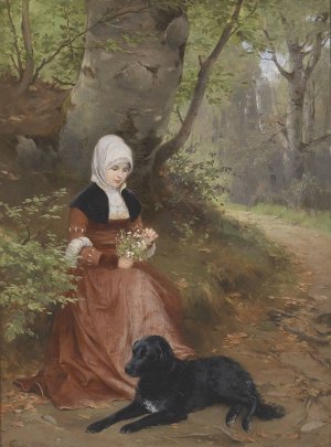 Ruheplatzchen by Carl Froschl Oil Painting