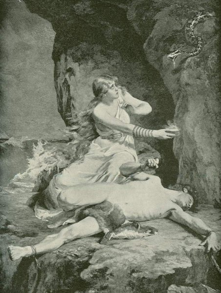 Main Product Photo of Loki and Sigyn Painting by Carl Gebhardt