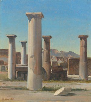 Die Ruinen von Pompeji by Carl Georg Enslen Oil Painting