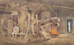 In der Schmiede by Carl Goebel Oil Painting