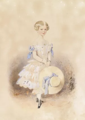Madchen mit Strohhut by Carl Goebel Oil Painting