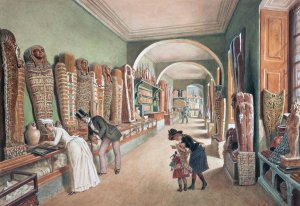 Der Korridor und das letzte Kabinett der agyptischen Sammlung by Carl Goebel The Younger Oil Painting