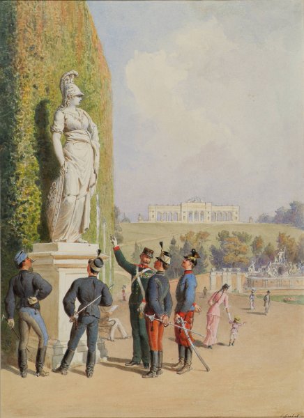Main Product Photo of Im Garten von Schloss SchOnbrunn in Wien Painting by Carl Goebel The Younger