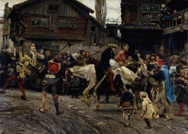 Main Product Photo of Peder Sunnanvader's and Master Knut's Ignominious Entry into Sthlm 1526  Painting by Carl Gustaf Hellqvist
