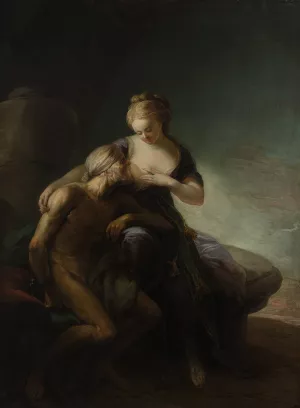 Caritas Romana. Allegory of Love by Carl Gustaf Pilo Oil Painting