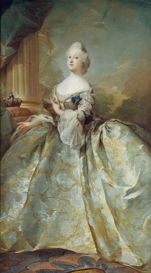 Portraet af Louise, Frederik V's forste dronning by Carl Gustaf Pilo Oil Painting