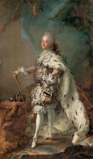 Portrait of Frederik V in Anointment Robe by Carl Gustaf Pilo Oil Painting