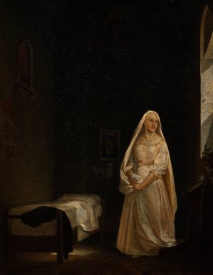 A Nun In Her Cell by Carl Gustaf Plagemann Oil Painting