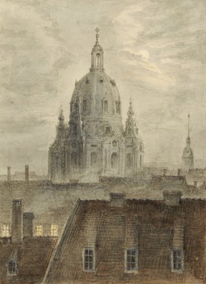 Die Frauenkirche in Dresden by Carl Gustav Carus Oil Painting