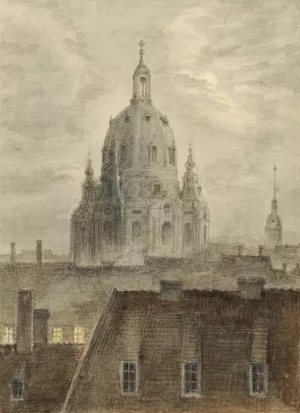 Die Frauenkirche in Dresden by Carl Gustav Carus Oil Painting