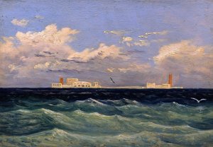 Mediterranean Island Fortress by Carl Gustav Carus Oil Painting
