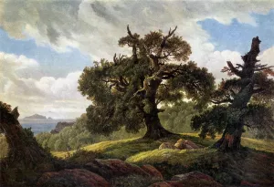 Oaks at the Sea Shore Oil painting by Carl Gustav Carus