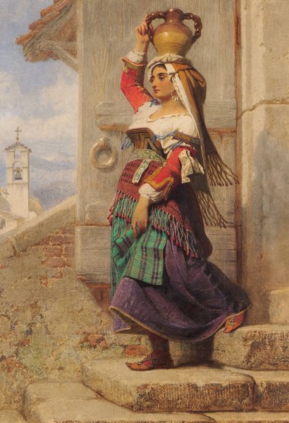 A Roman Water Carrier  by Carl Haag - Hand-Painted Oil Painting Reproduction