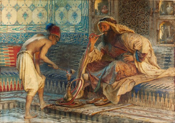 Main Product Photo of The Nargileh  Painting by Carl Haag