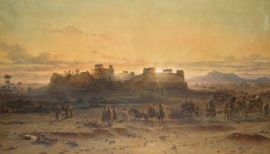 The ruins of the temple of the sun, Palmyra by Carl Haag Oil Painting
