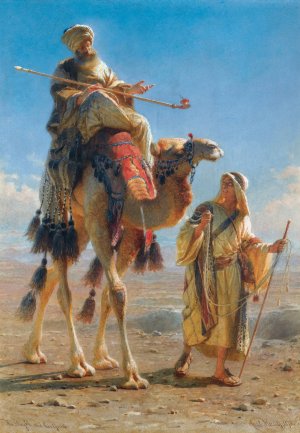 The Sheikh And His Guide by Carl Haag Oil Painting