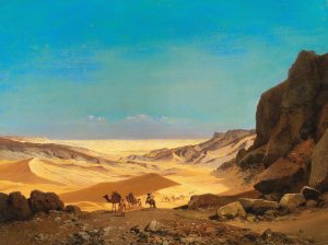 Die libysche Wuste (The Libyan desert) by Carl Hasch Oil Painting