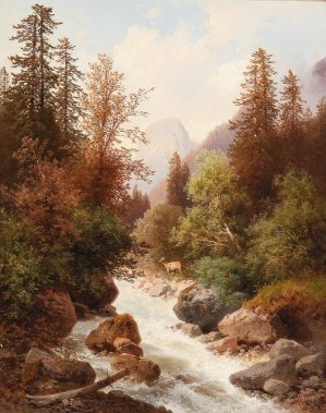 Motif Of The Ramsau Near Lofer by Carl Hasch Oil Painting