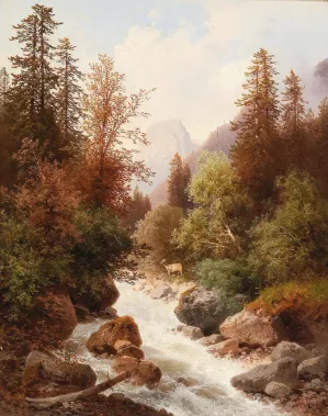 Motif Of The Ramsau Near Lofer Oil painting by Carl Hasch